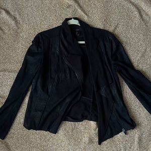 Black suede moto jacket size L